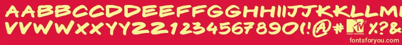 Komix Font – Yellow Fonts on Red Background