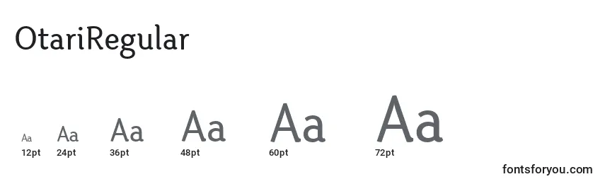 OtariRegular Font Sizes
