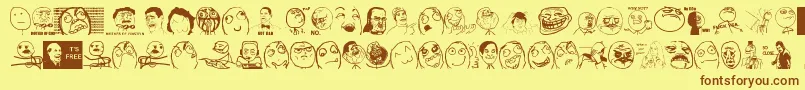 Thememefont Font – Brown Fonts on Yellow Background