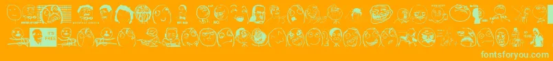 Thememefont Font – Green Fonts on Orange Background