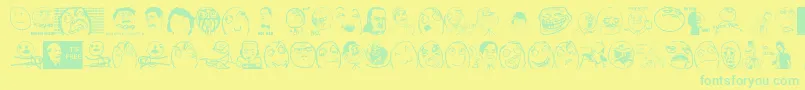 Police Thememefont – polices vertes sur fond jaune