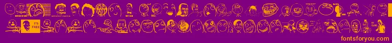 Thememefont Font – Orange Fonts on Purple Background