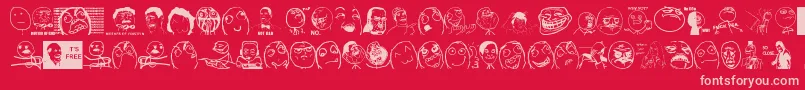 Thememefont Font – Pink Fonts on Red Background