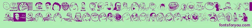 Thememefont Font – Purple Fonts on Green Background