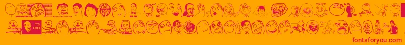 Thememefont Font – Red Fonts on Orange Background