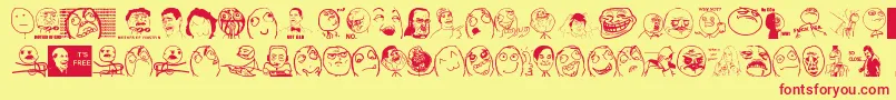 Thememefont Font – Red Fonts on Yellow Background