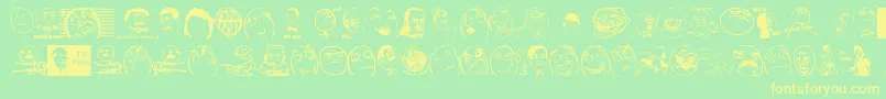 Thememefont Font – Yellow Fonts on Green Background