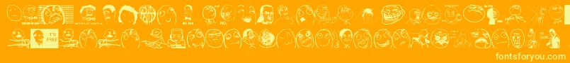 Thememefont Font – Yellow Fonts on Orange Background