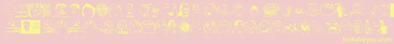 Thememefont Font – Yellow Fonts on Pink Background
