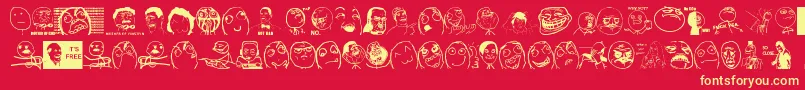Thememefont Font – Yellow Fonts on Red Background