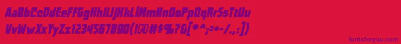 WorldsatwarbbItal Font – Purple Fonts on Red Background