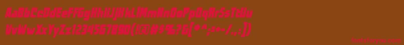 WorldsatwarbbItal Font – Red Fonts on Brown Background