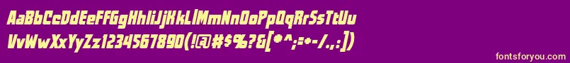 WorldsatwarbbItal Font – Yellow Fonts on Purple Background