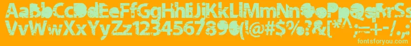 Tramyad Font – Green Fonts on Orange Background