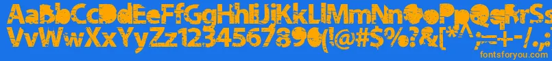 Tramyad Font – Orange Fonts on Blue Background