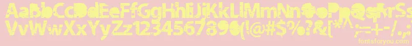 Tramyad Font – Yellow Fonts on Pink Background