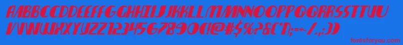 Nathanbrazilboldital Font – Red Fonts on Blue Background