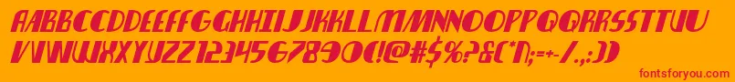 Nathanbrazilboldital-Schriftart – Rote Schriften auf orangefarbenem Hintergrund