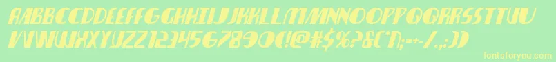 Nathanbrazilboldital Font – Yellow Fonts on Green Background