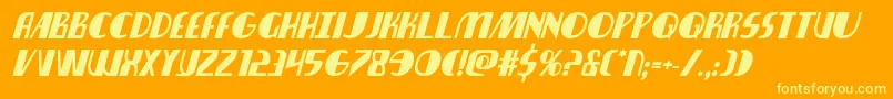 Nathanbrazilboldital Font – Yellow Fonts on Orange Background