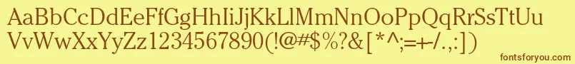 CheltenhamstdLight Font – Brown Fonts on Yellow Background