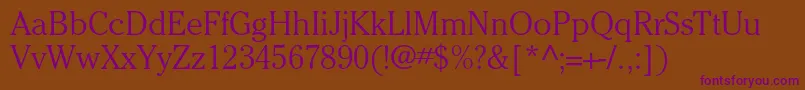 CheltenhamstdLight Font – Purple Fonts on Brown Background