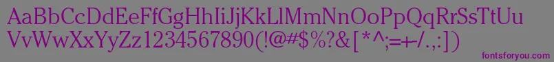 Weitere Informationen zur CheltenhamstdLight-Schriftart CheltenhamstdLight-Schriftart – Violette Schriften auf grauem Hintergrund