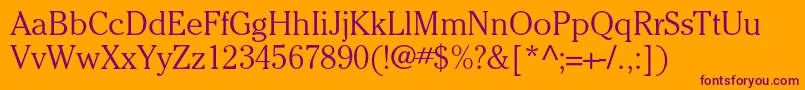 CheltenhamstdLight Font – Purple Fonts on Orange Background