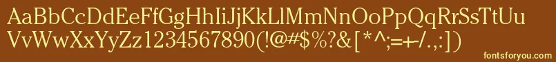 CheltenhamstdLight Font – Yellow Fonts on Brown Background