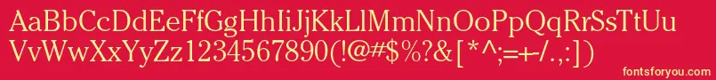 CheltenhamstdLight Font – Yellow Fonts on Red Background