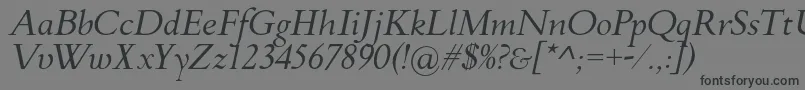 フォントFlankerGriffoItalic – 黒い文字の灰色の背景