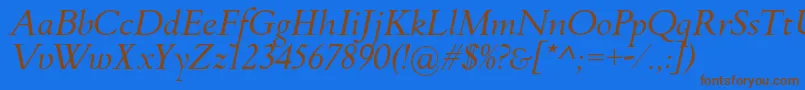 FlankerGriffoItalic Font – Brown Fonts on Blue Background