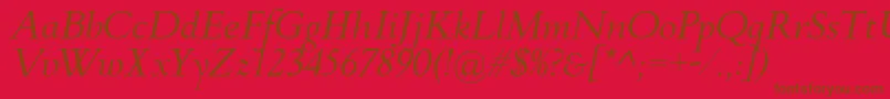 FlankerGriffoItalic Font – Brown Fonts on Red Background