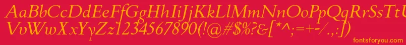 FlankerGriffoItalic Font – Orange Fonts on Red Background