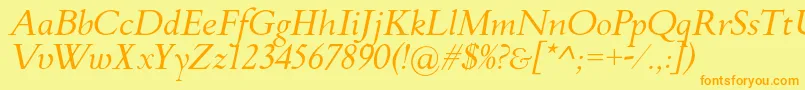 FlankerGriffoItalic Font – Orange Fonts on Yellow Background