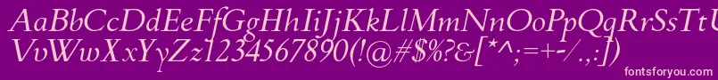 FlankerGriffoItalic Font – Pink Fonts on Purple Background