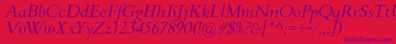 FlankerGriffoItalic Font – Purple Fonts on Red Background