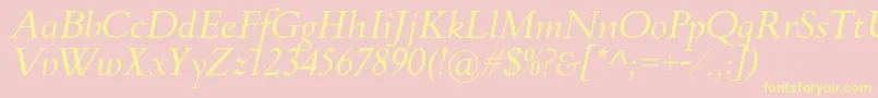 FlankerGriffoItalic Font – Yellow Fonts on Pink Background