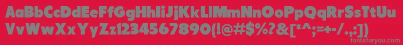 Tondu-fontti – harmaat kirjasimet punaisella taustalla