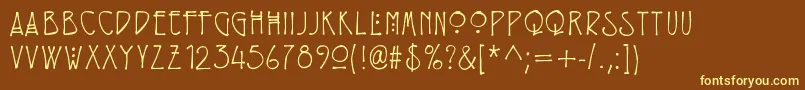 Eryxrenniemacintosh Font – Yellow Fonts on Brown Background