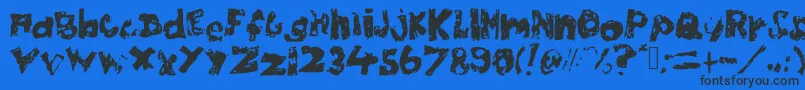 Шрифт Chubbypoof – чёрные шрифты на синем фоне