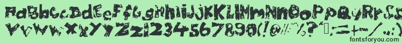 Chubbypoof Font – Black Fonts on Green Background