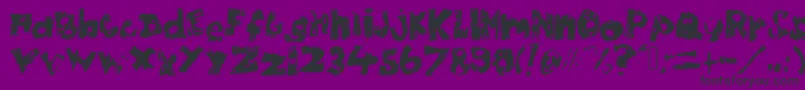 Chubbypoof-fontti – mustat fontit violetilla taustalla