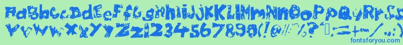 Chubbypoof Font – Blue Fonts on Green Background