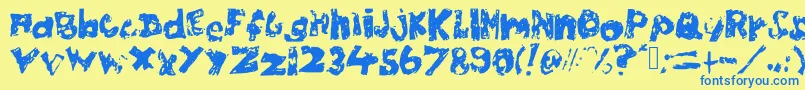 Chubbypoof Font – Blue Fonts on Yellow Background