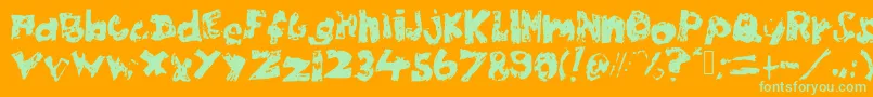 Chubbypoof Font – Green Fonts on Orange Background