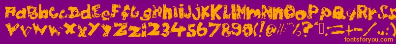 Chubbypoof Font – Orange Fonts on Purple Background