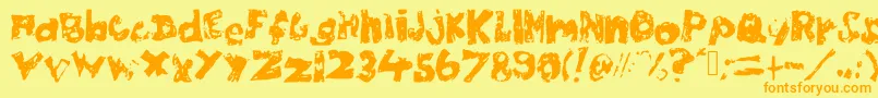 Chubbypoof Font – Orange Fonts on Yellow Background