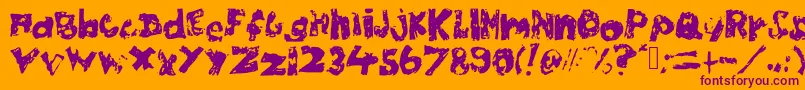 Chubbypoof Font – Purple Fonts on Orange Background
