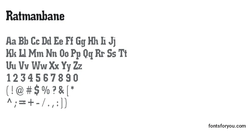 Schriftart Ratmanbane – Alphabet, Zahlen, spezielle Symbole